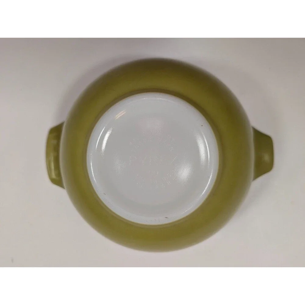 Vintage Pyrex Avocado Green Cinderella Mixing Bowl #441 1.5 Pt 7